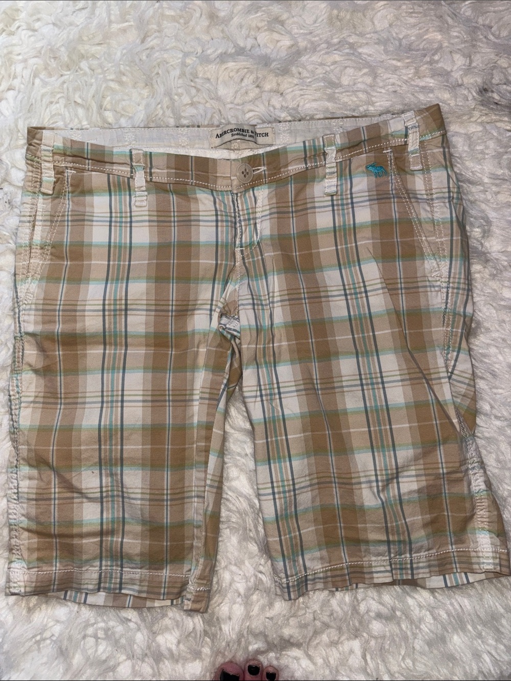 Abercrombie & Fitch Low Rise 10” Plaid Shorts, Size 00